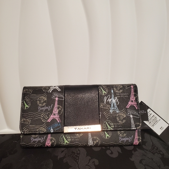Tahari Black Multi-Color Women's Clutch - Picture 2 of 9